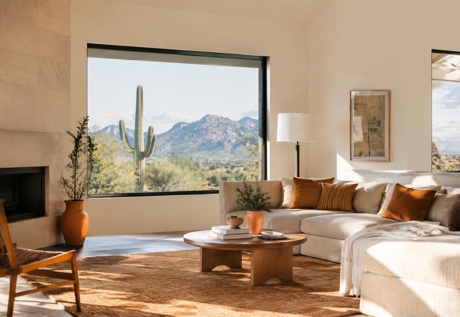 Bright, freshly cleaned Phoenix living room